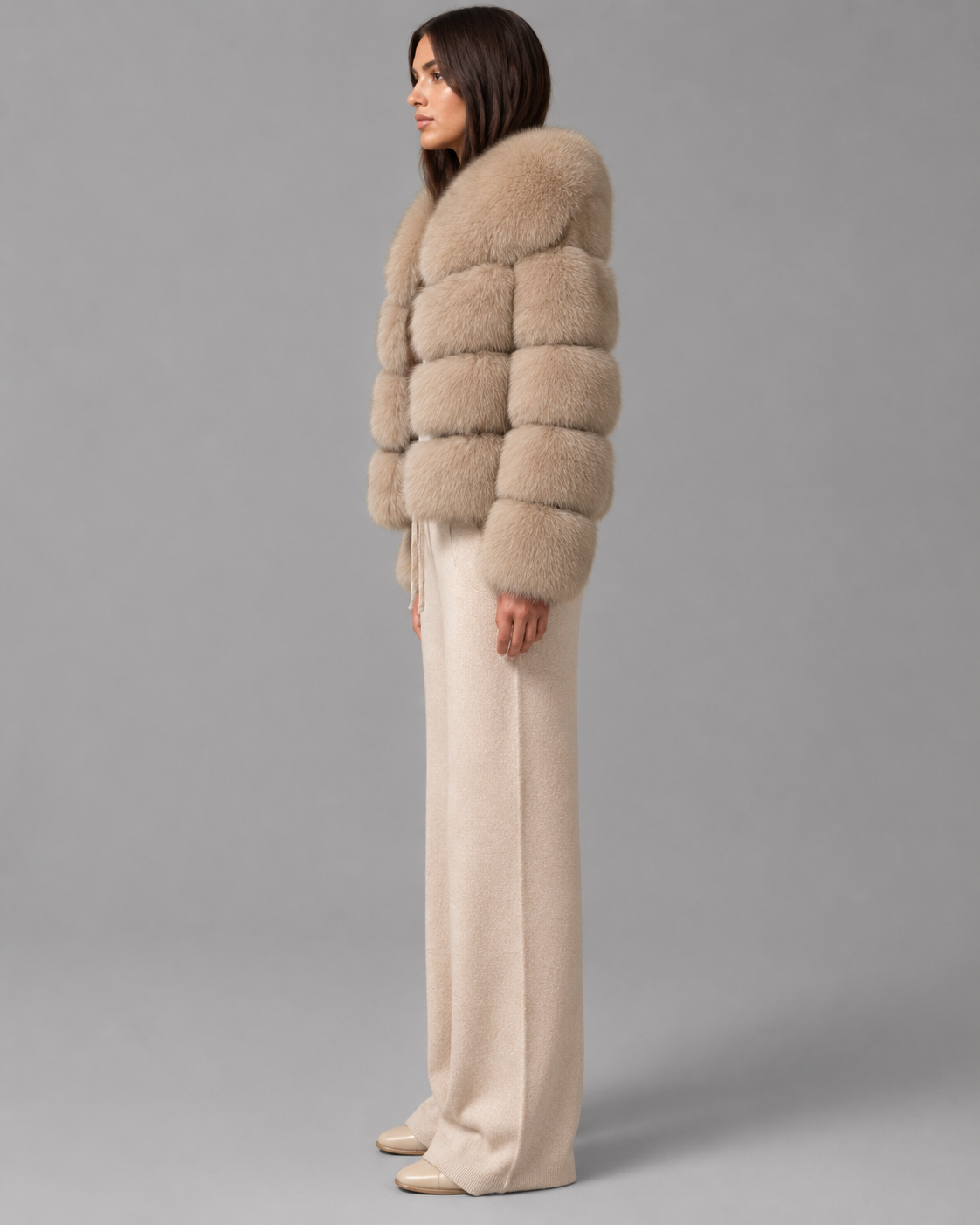 Montana | Cropped Fox Fur Coat – Caramel