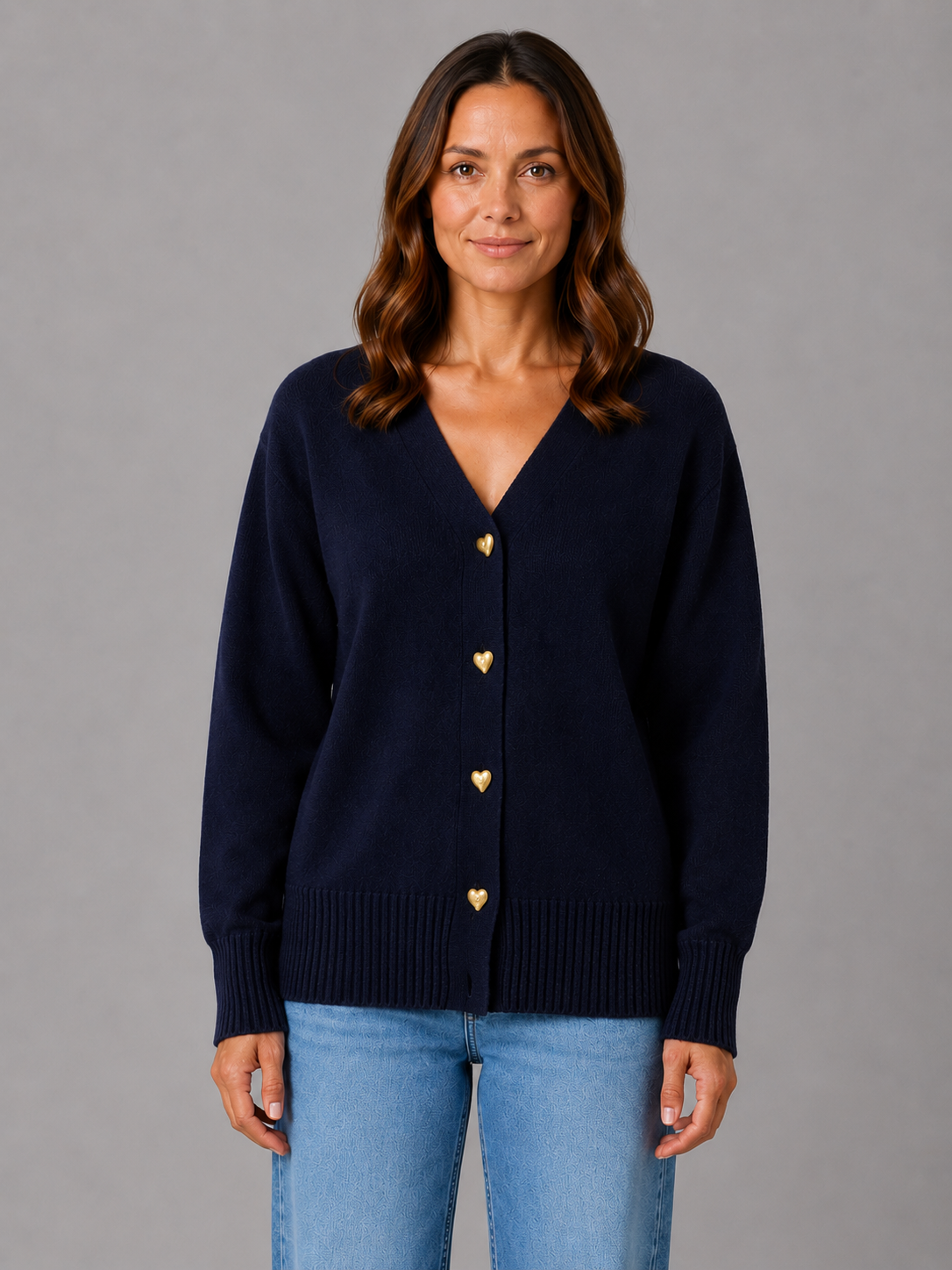Amora Heart Button Cardigan