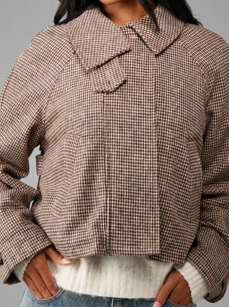 Lina | Cozy Oversized Houndstooth Jacket