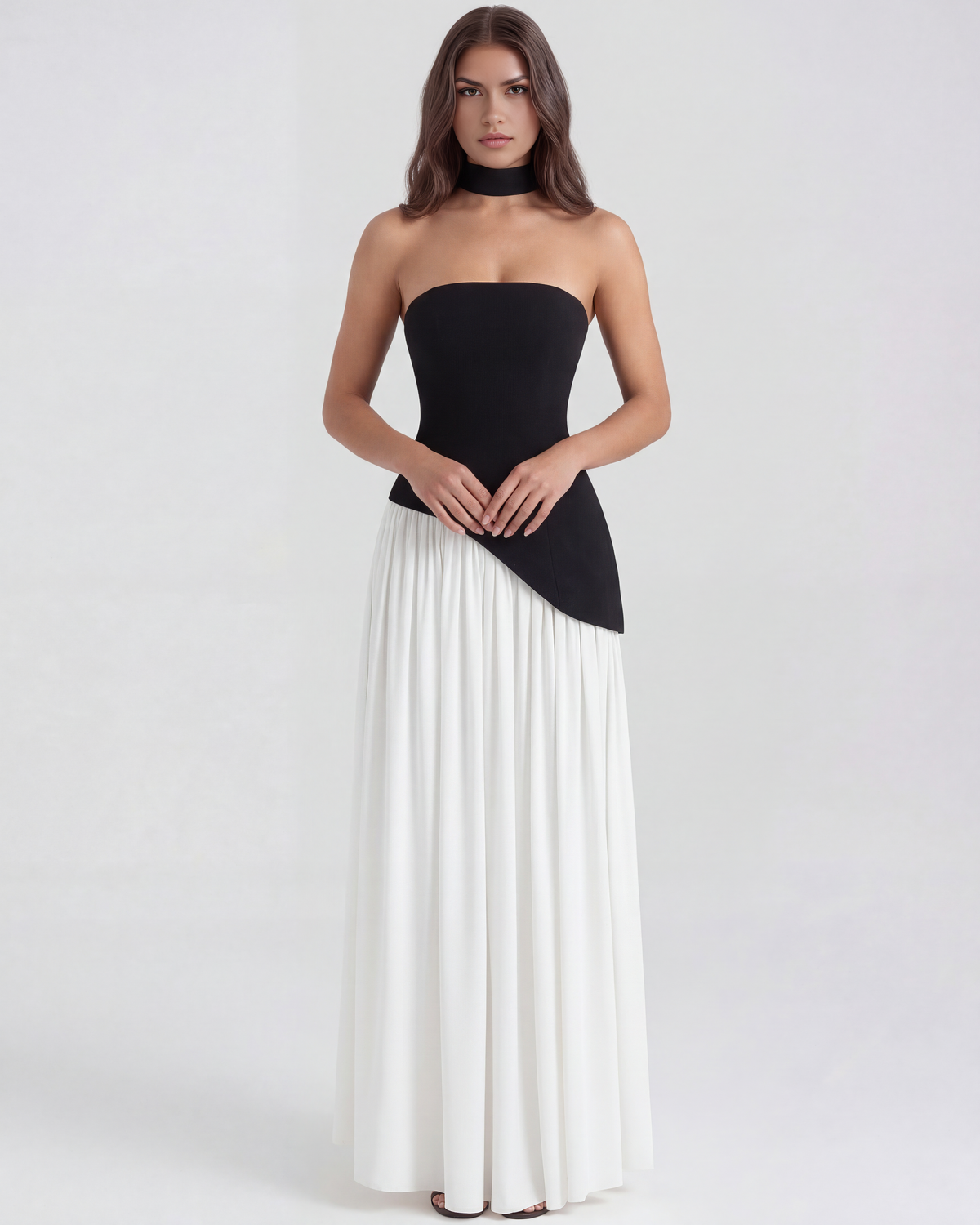 Serena Black White Maxi Dress