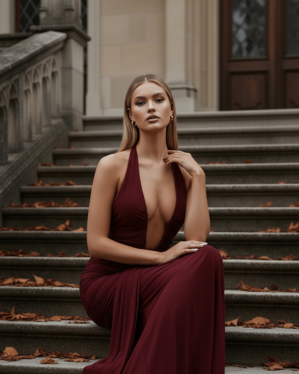 Ariel Burgundy Maxi Dress