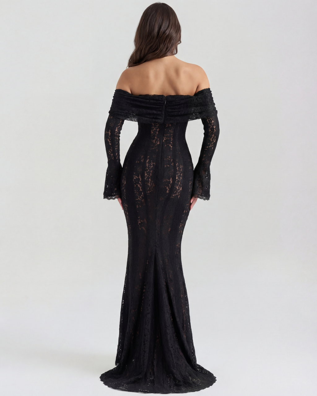 Alessandra Off-Shoulder Lace Maxi Dress