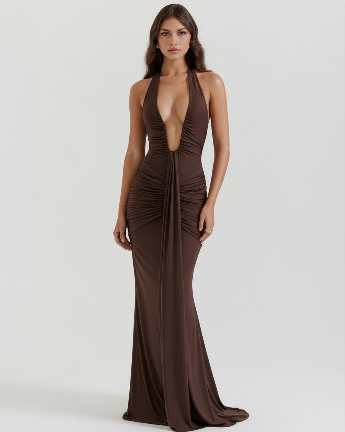Ariel Brown Maxi Dress