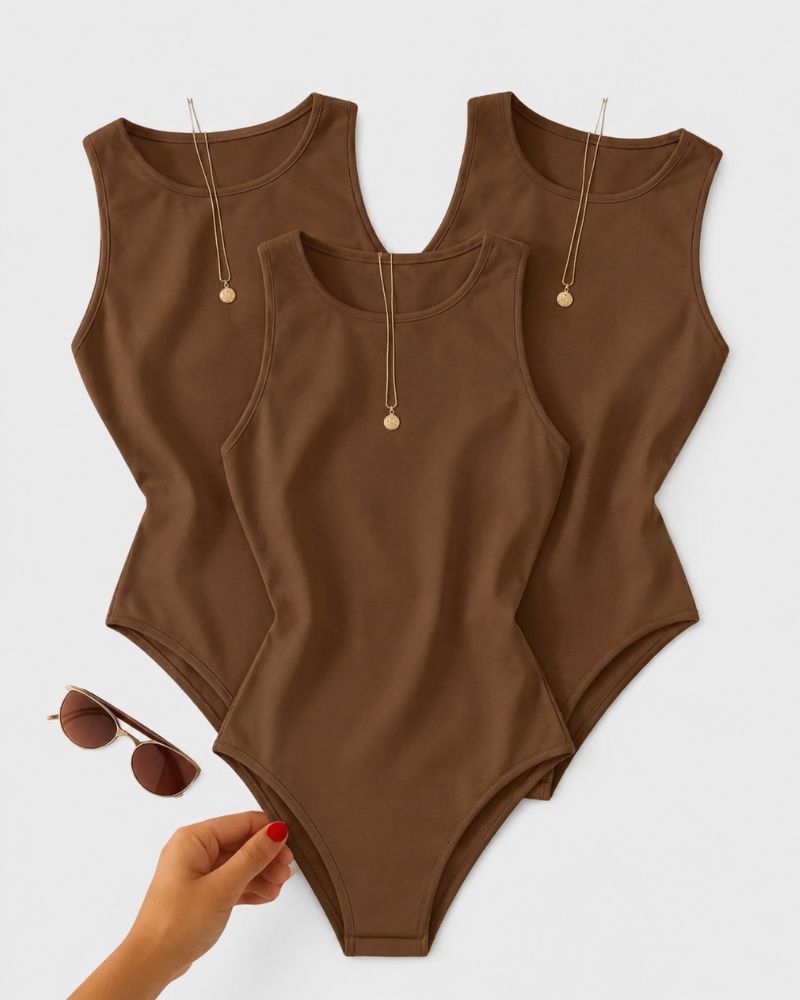 Slim-Fit Sleeveless Bodysuit Top
