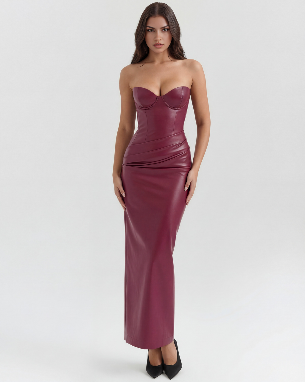Vanessa Burgundy Maxi Dress