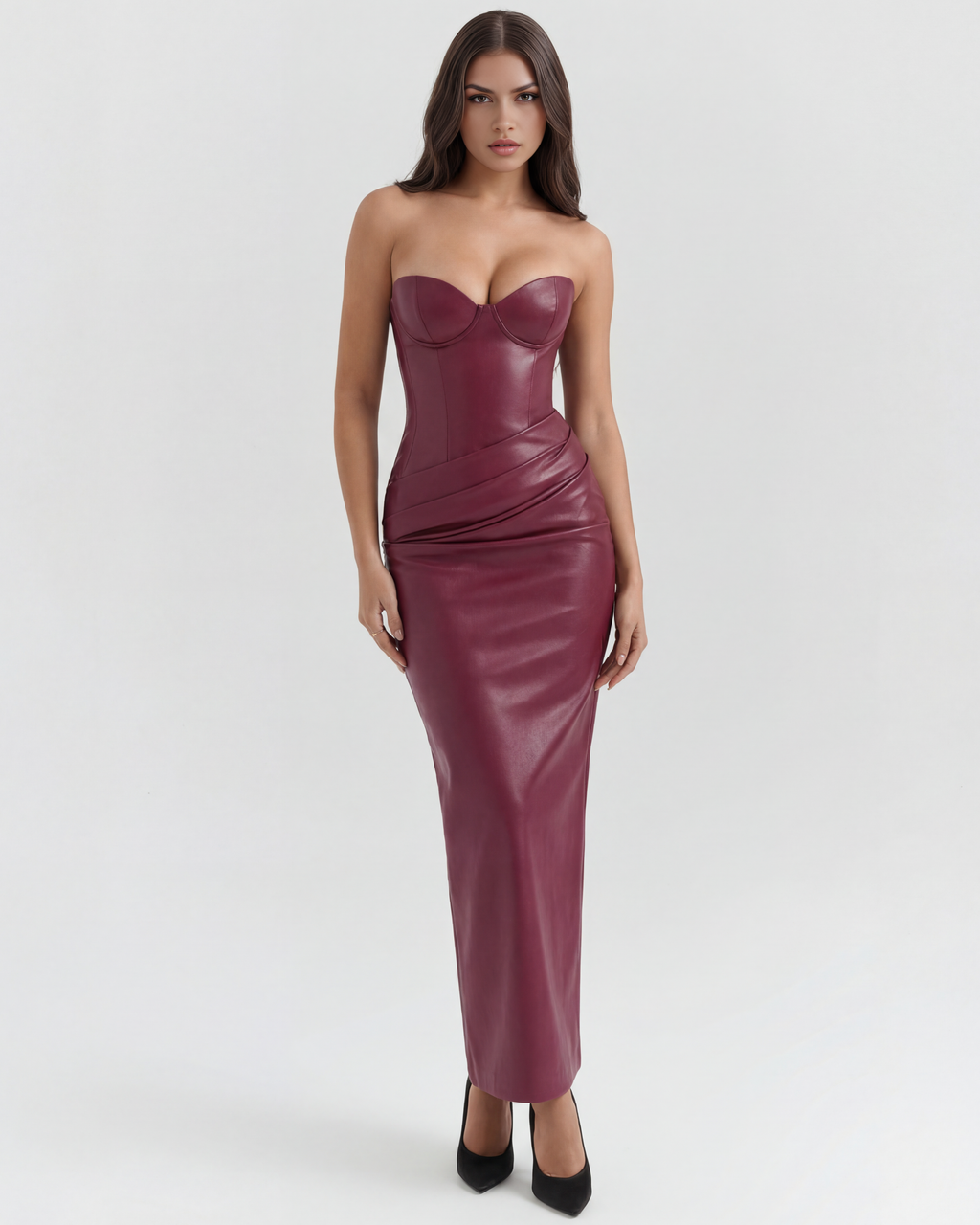 Vanessa Burgundy Maxi Dress
