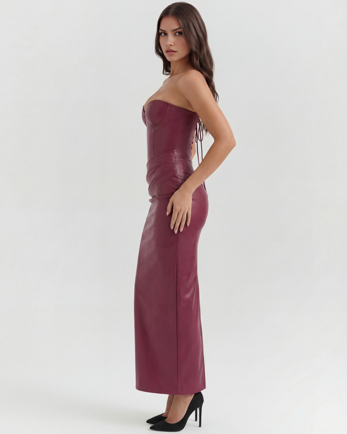 Vanessa Burgundy Maxi Dress