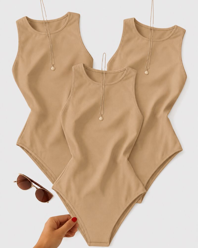 Slim-Fit Sleeveless Bodysuit Top