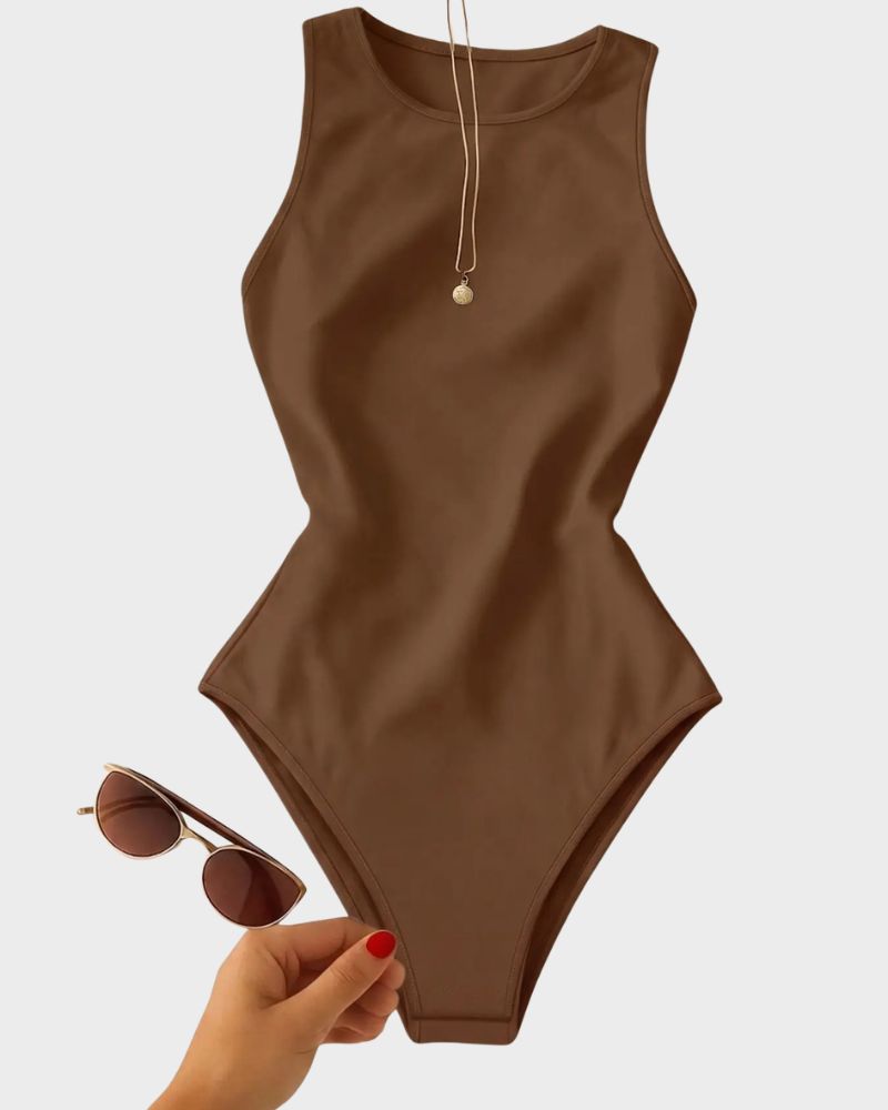 Slim-Fit Sleeveless Bodysuit Top