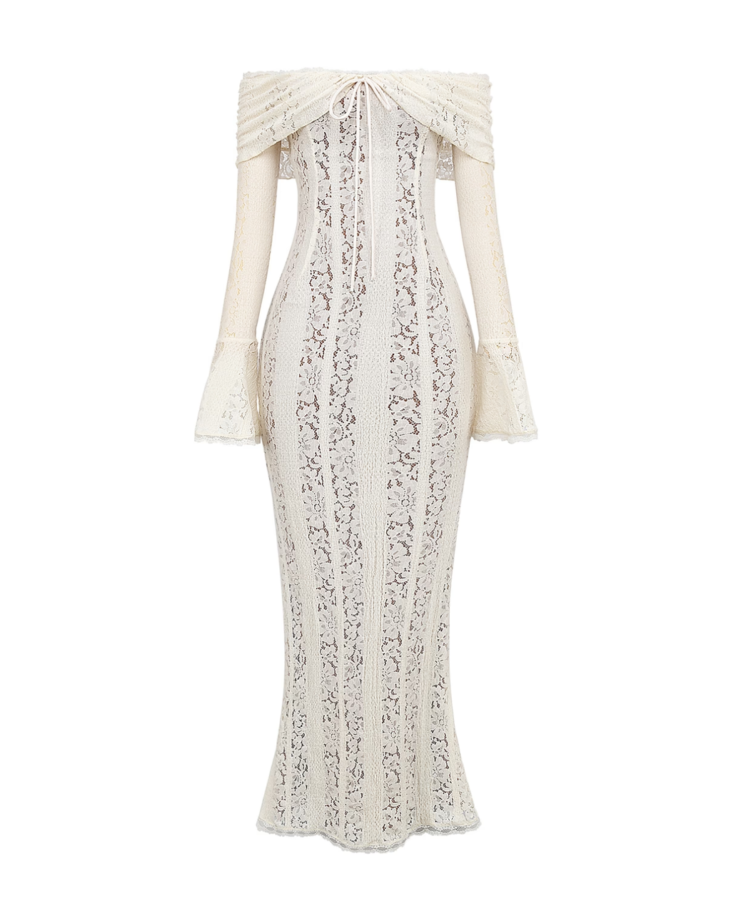 Alessandra Off-Shoulder Lace Maxi Dress