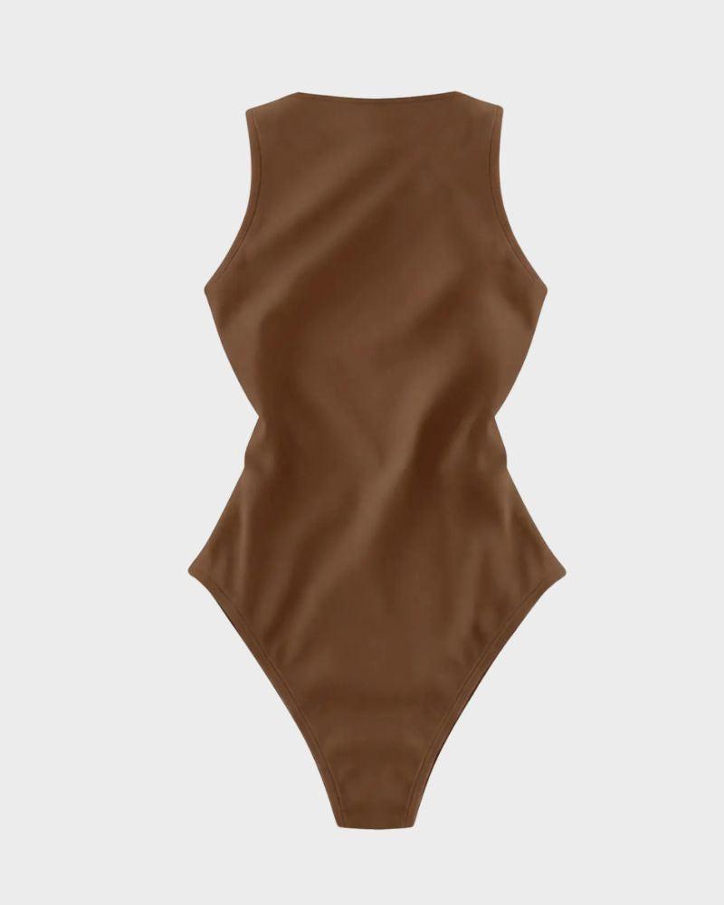 Slim-Fit Sleeveless Bodysuit Top
