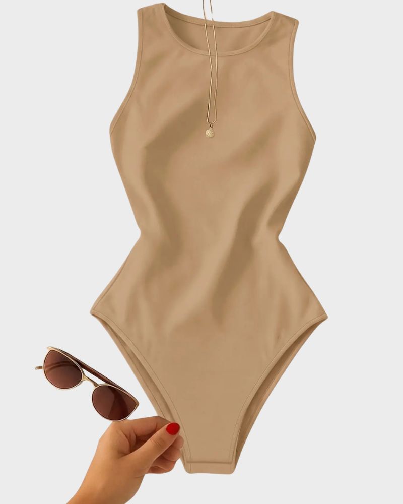 Slim-Fit Sleeveless Bodysuit Top