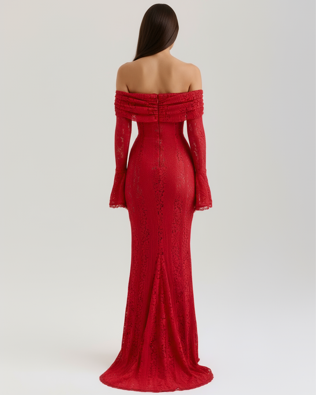 Alessandra Off-Shoulder Lace Maxi Dress