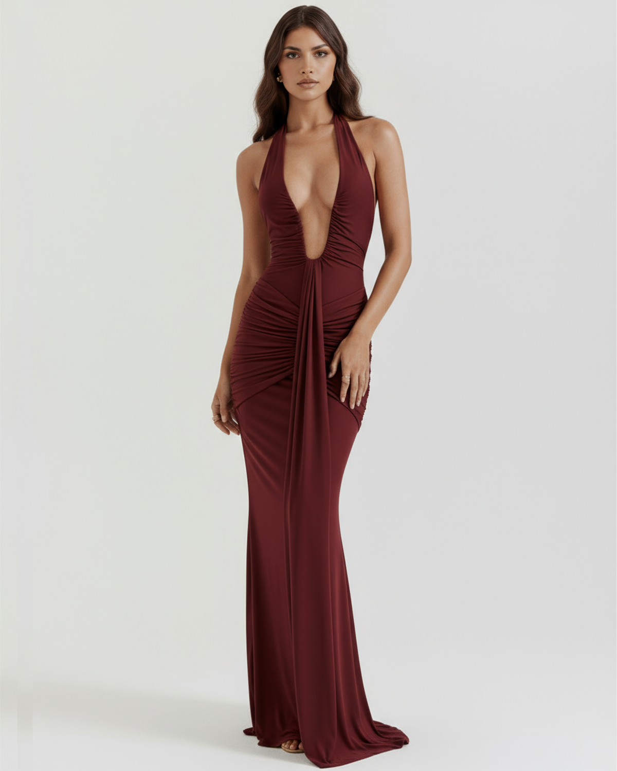 Ariel Burgundy Maxi Dress