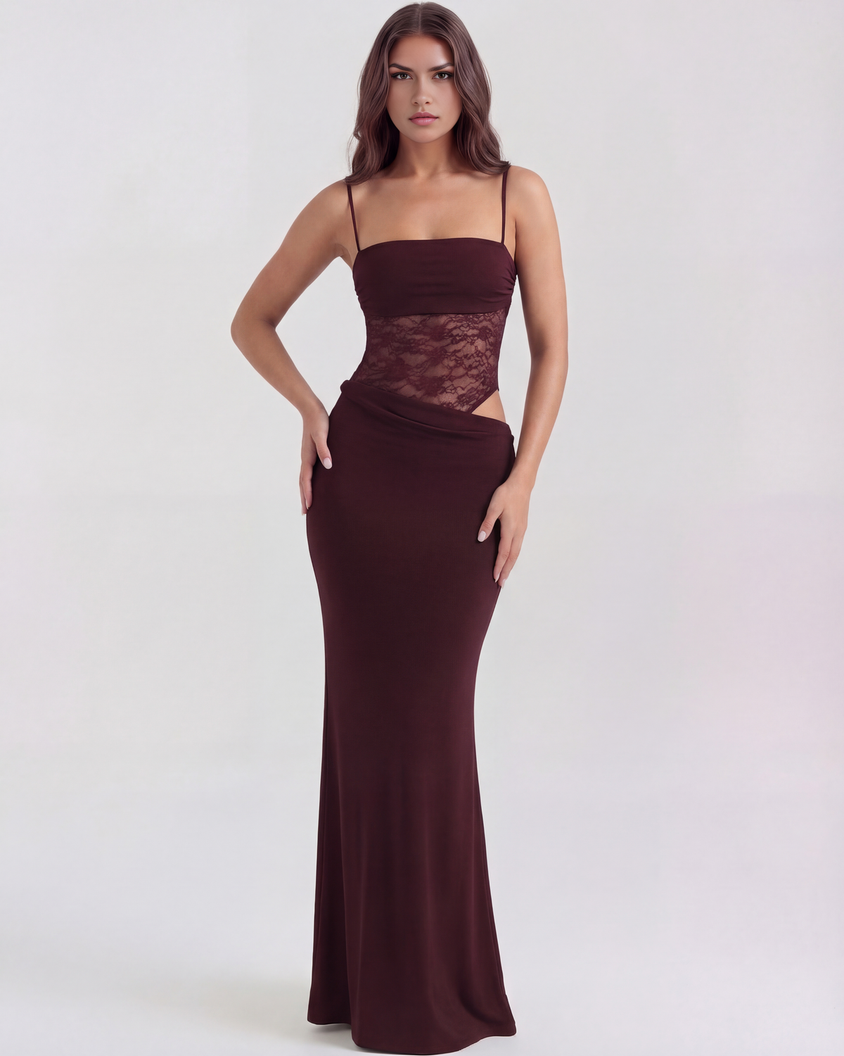 Valeria Burgundy Maxi Dress