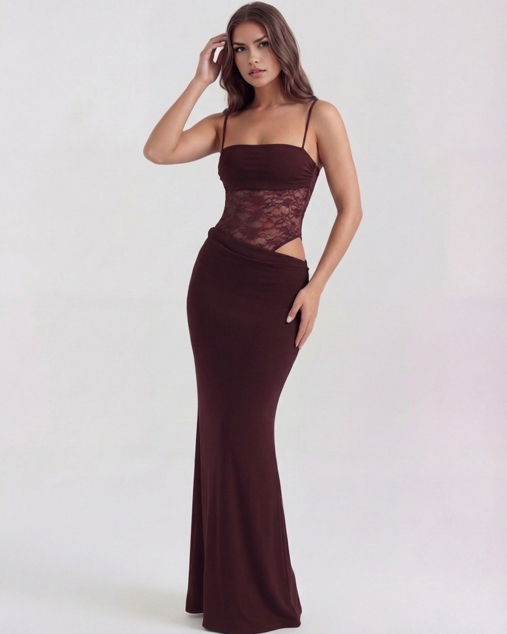 Valeria Burgundy Maxi Dress