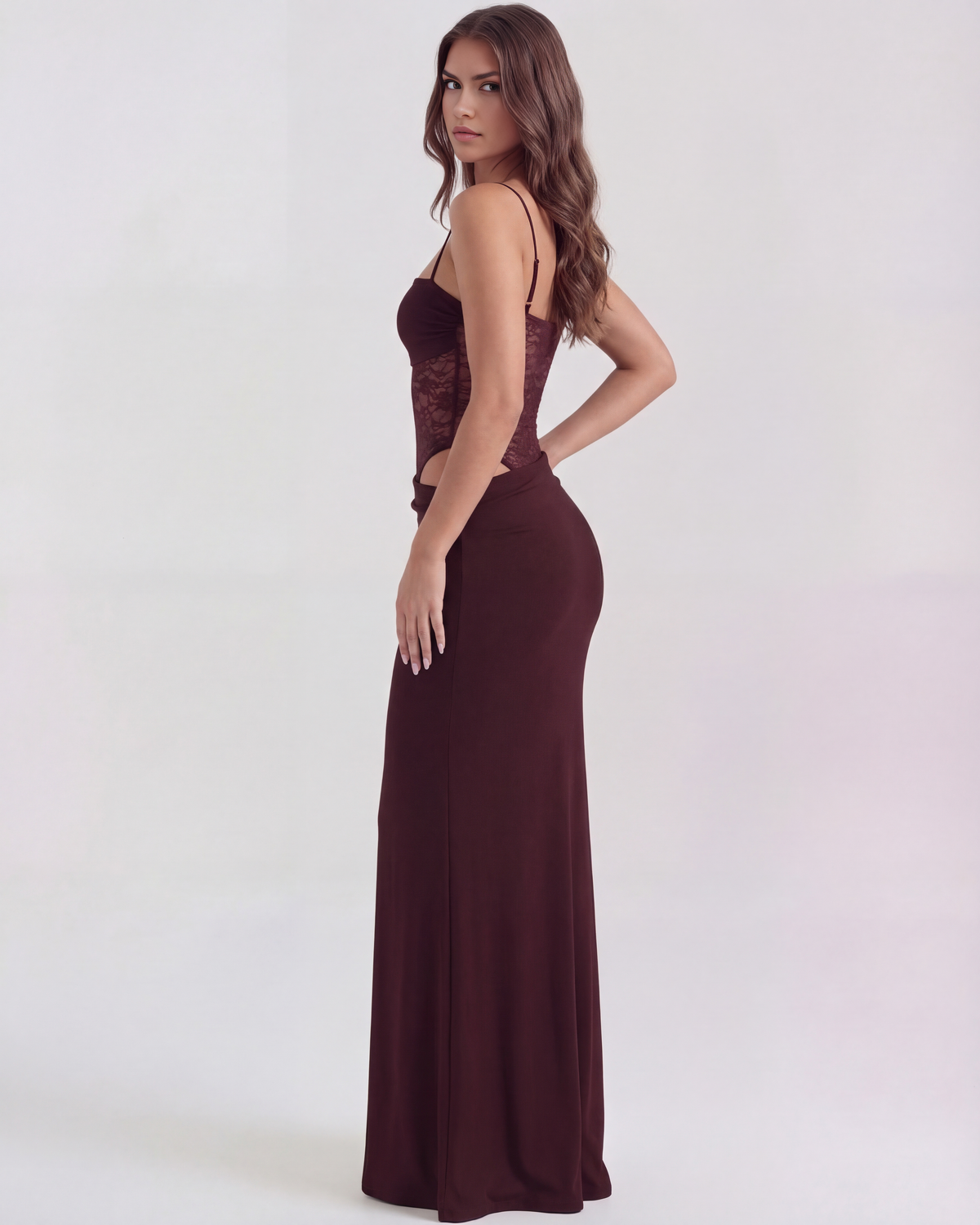 Valeria Burgundy Maxi Dress
