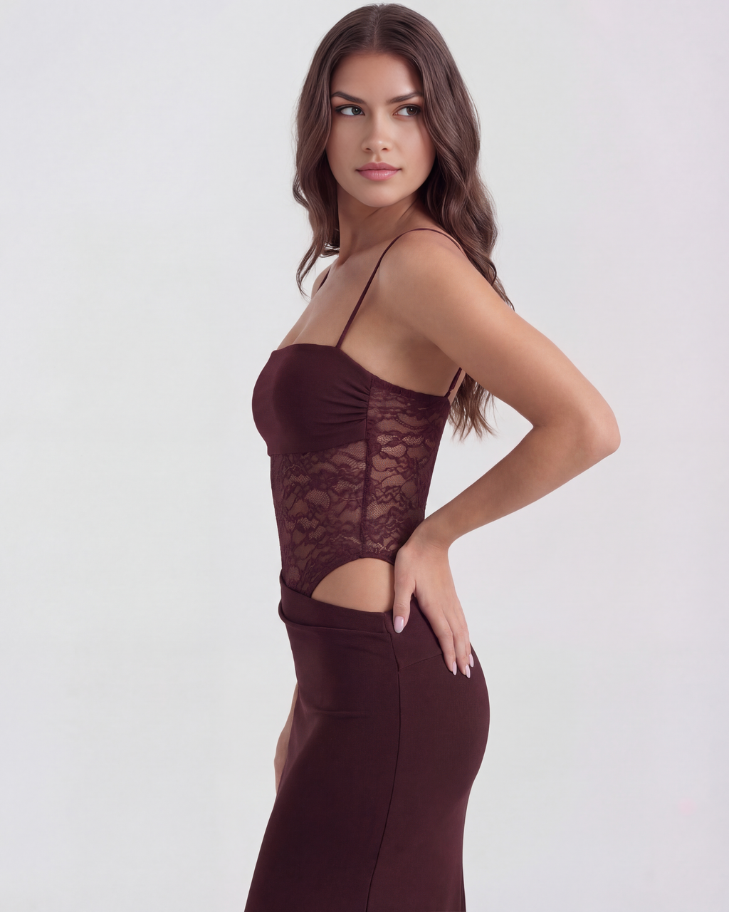 Valeria Burgundy Maxi Dress