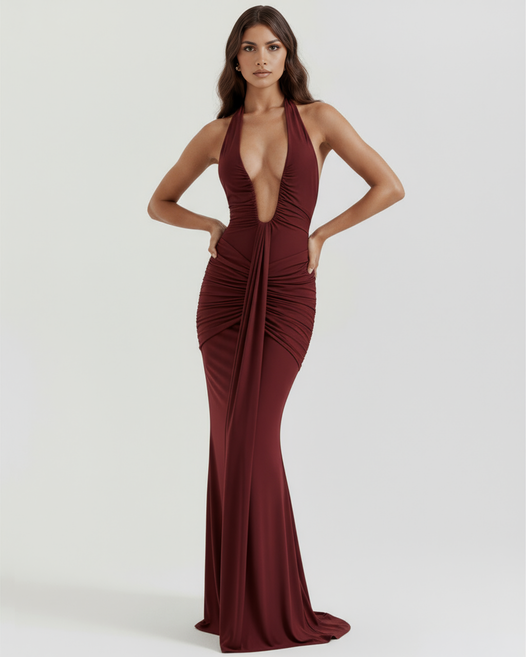 Ariel Burgundy Maxi Dress