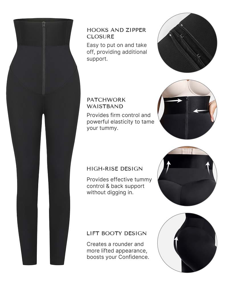 AirSlim ElasticFuse High-Waist Shaping Leggings – Tummy Control, Comfy Support, Black