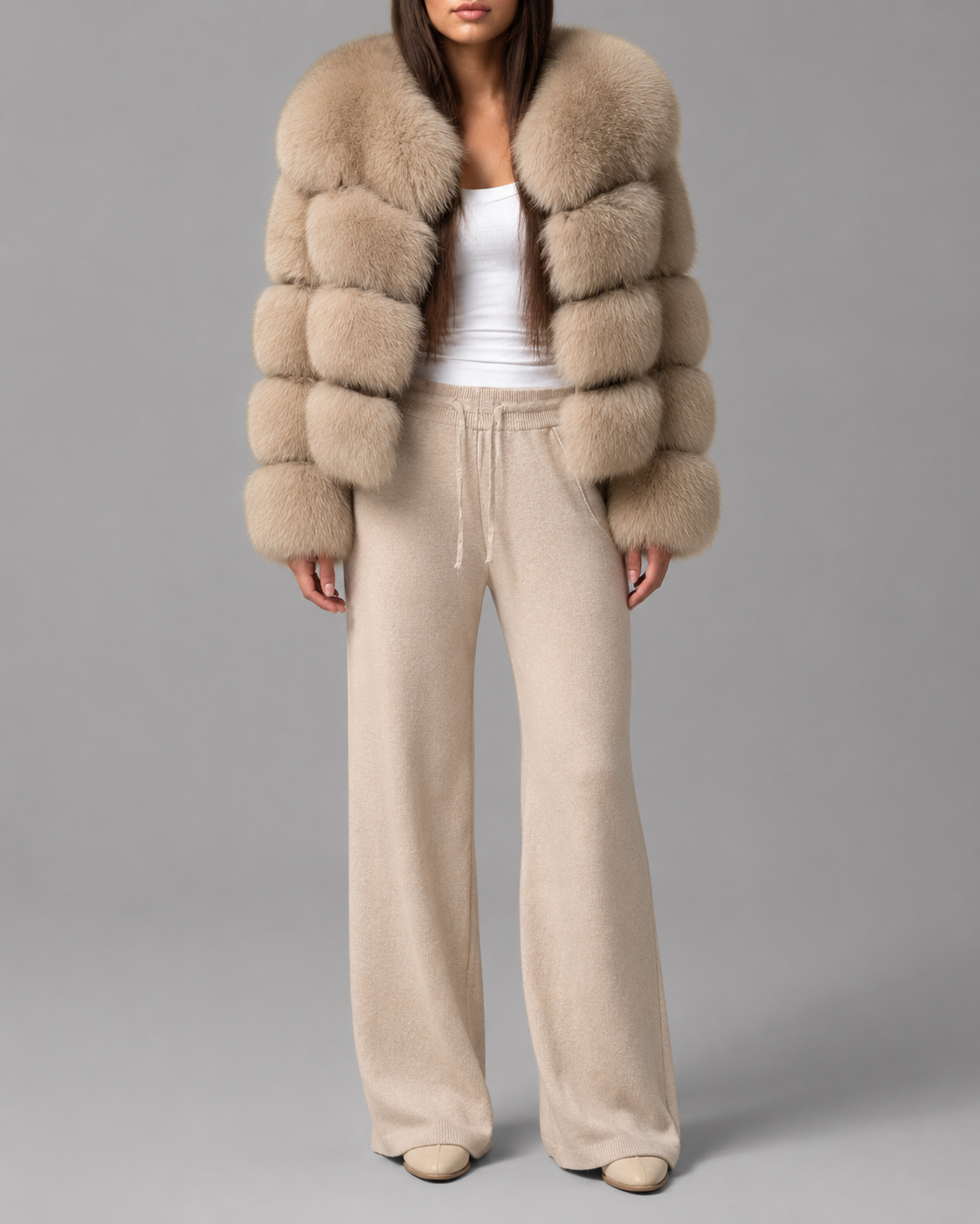 Montana | Cropped Fox Fur Coat – Caramel