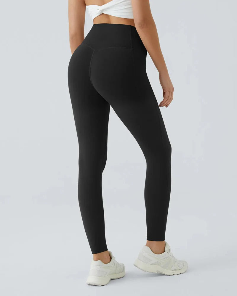 Leopard High Waisted Tummy Control Workout Leggings with Side Pockets