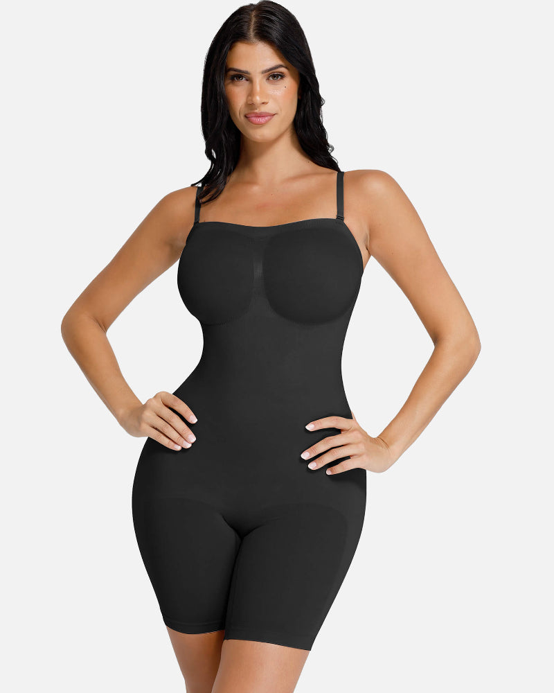 Seamless Strapless Bodysuit with Removable Straps
