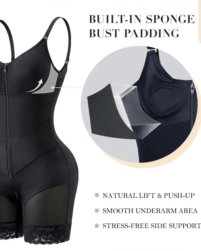 V-shaped zip tummy control shapewear