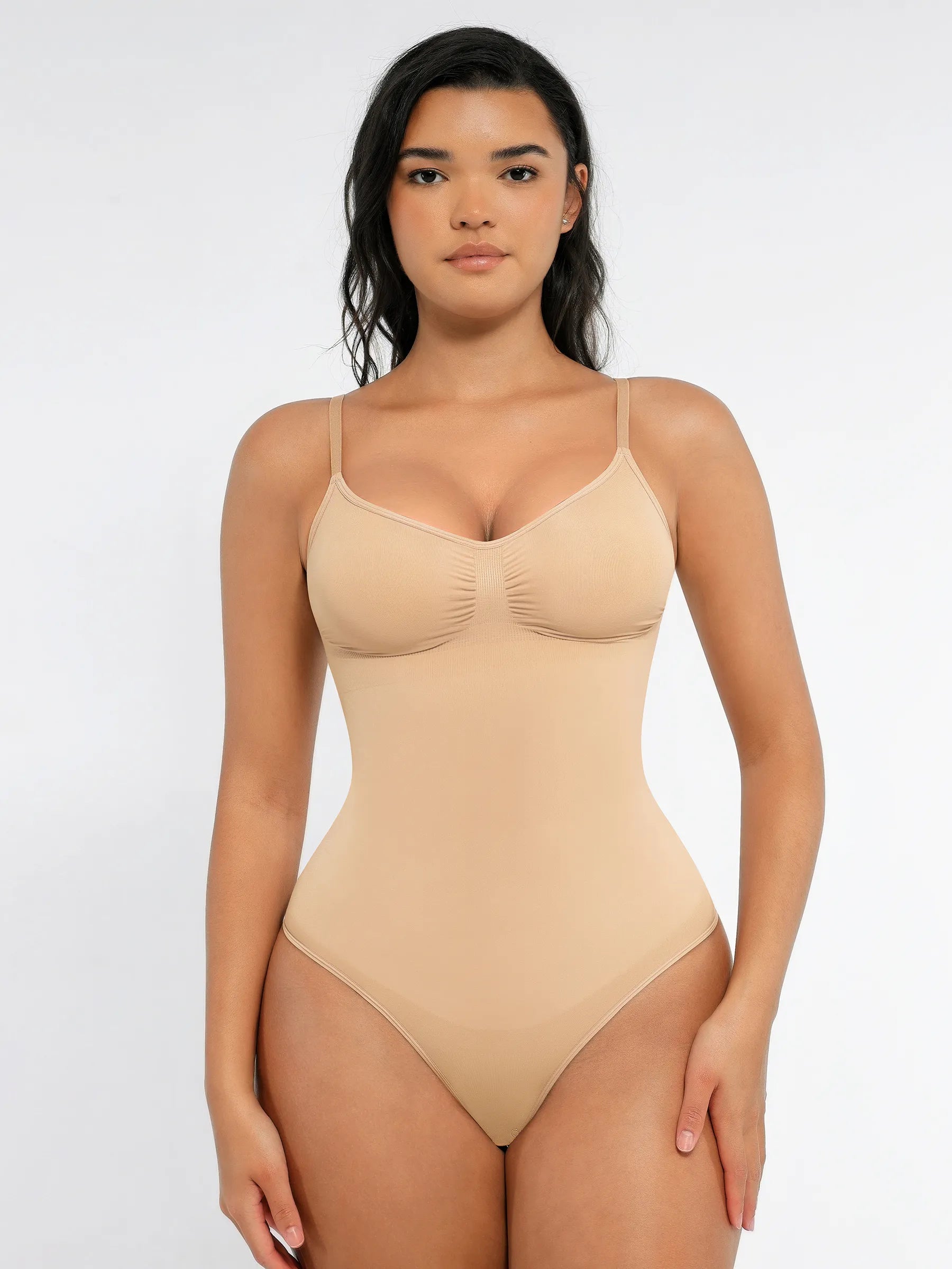 Seamless Covered Bust Jumpsuit Thong Bodysuit Fit