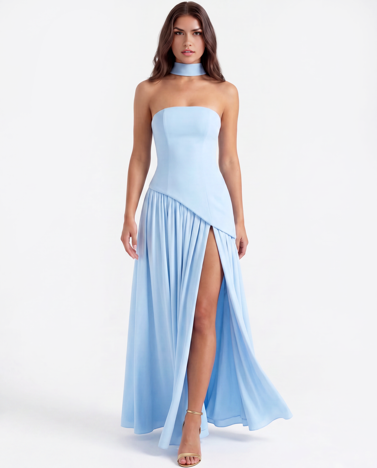 Serena Baby Blue Maxi Dress