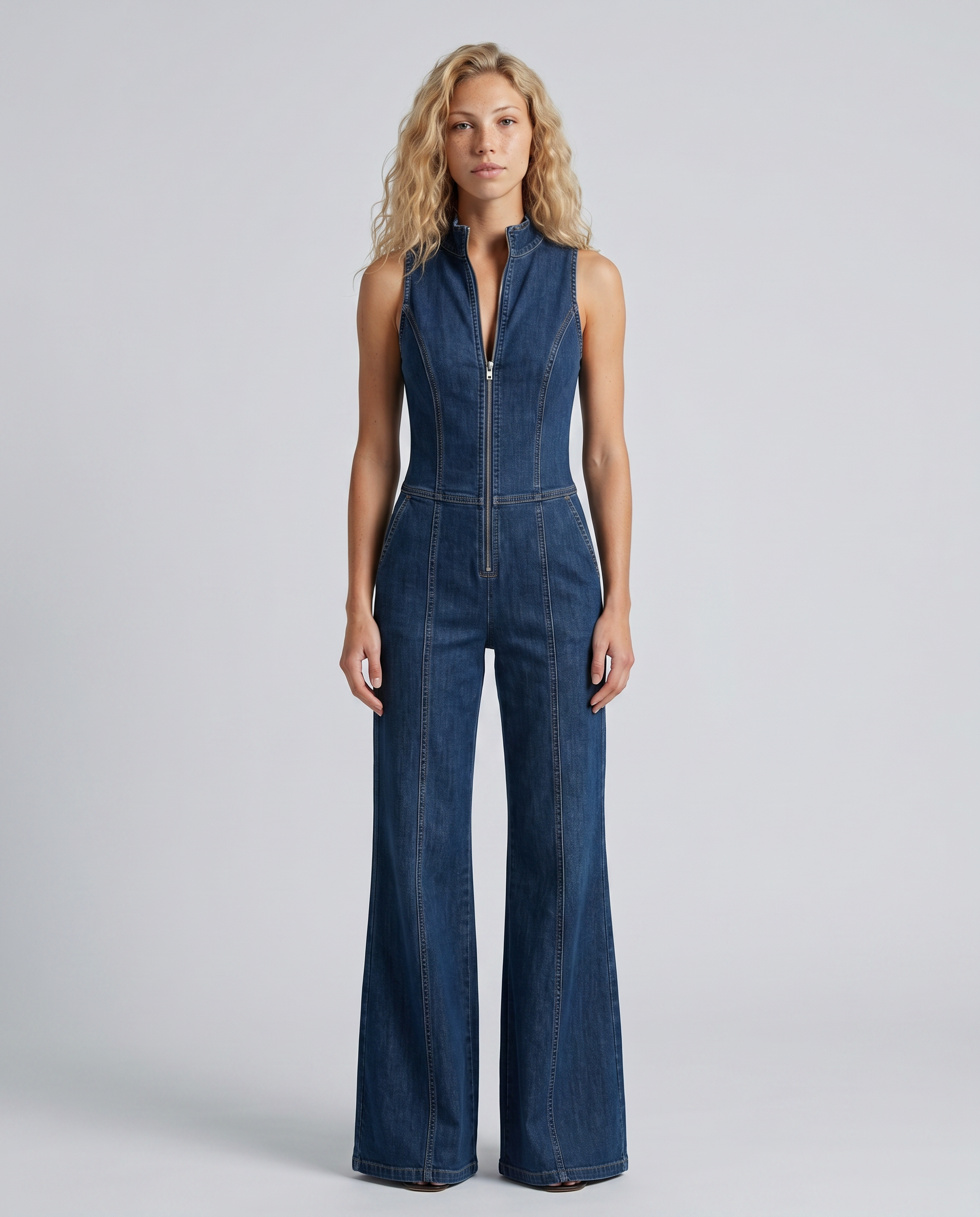 Dorthy Denim Flared Jumpsuit