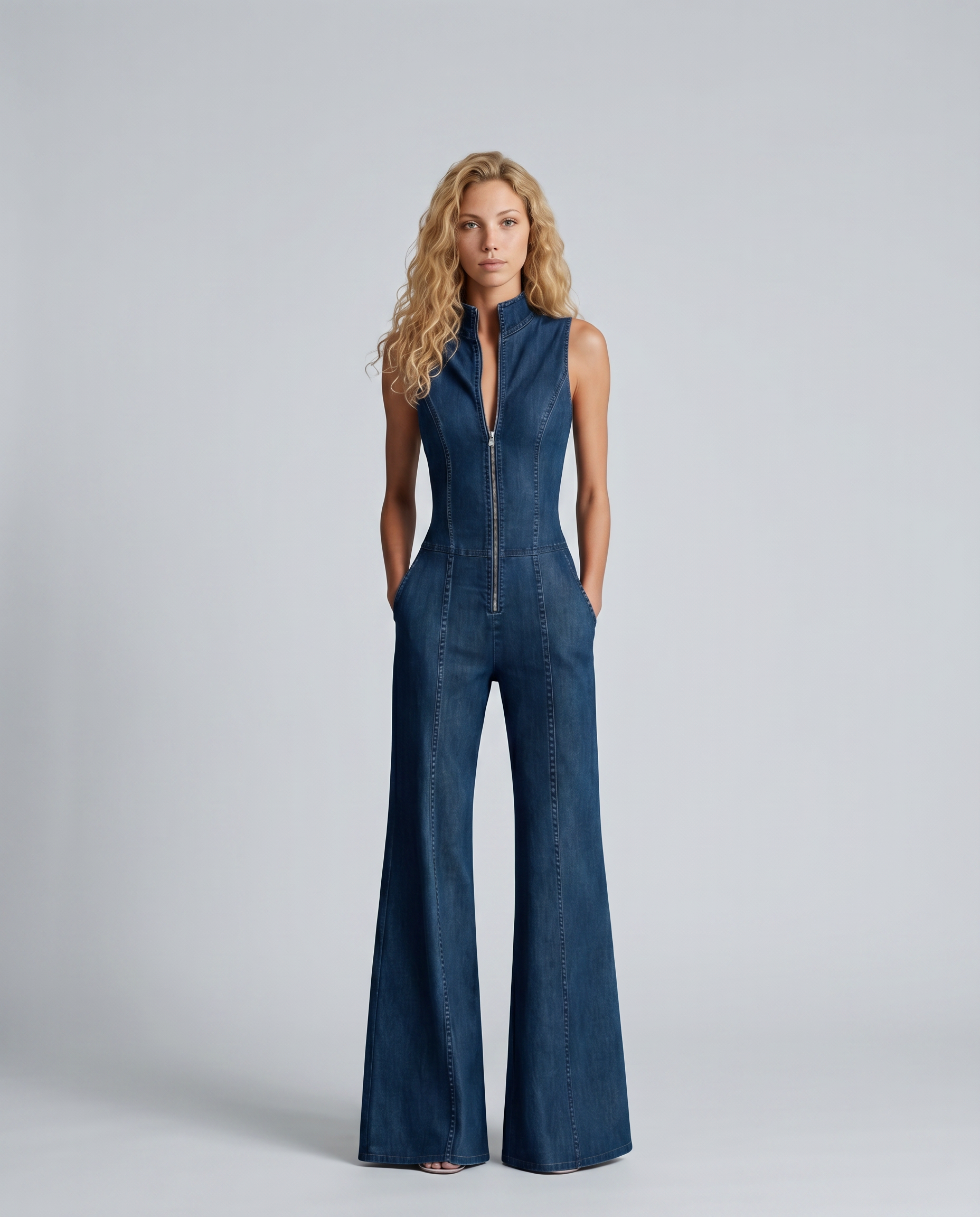 Dorthy Denim Flared Jumpsuit