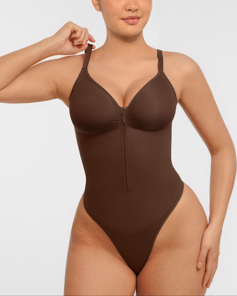 Tummy Control Seamless Zipper Shaping Bodysuit