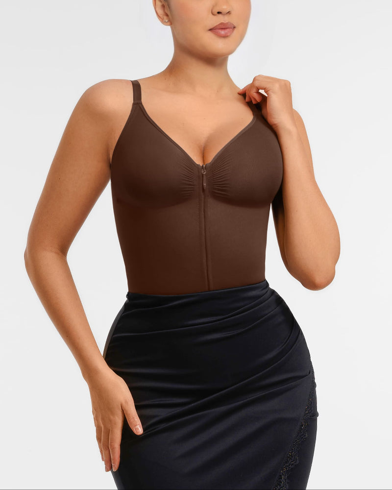 Tummy Control Seamless Zipper Shaping Bodysuit