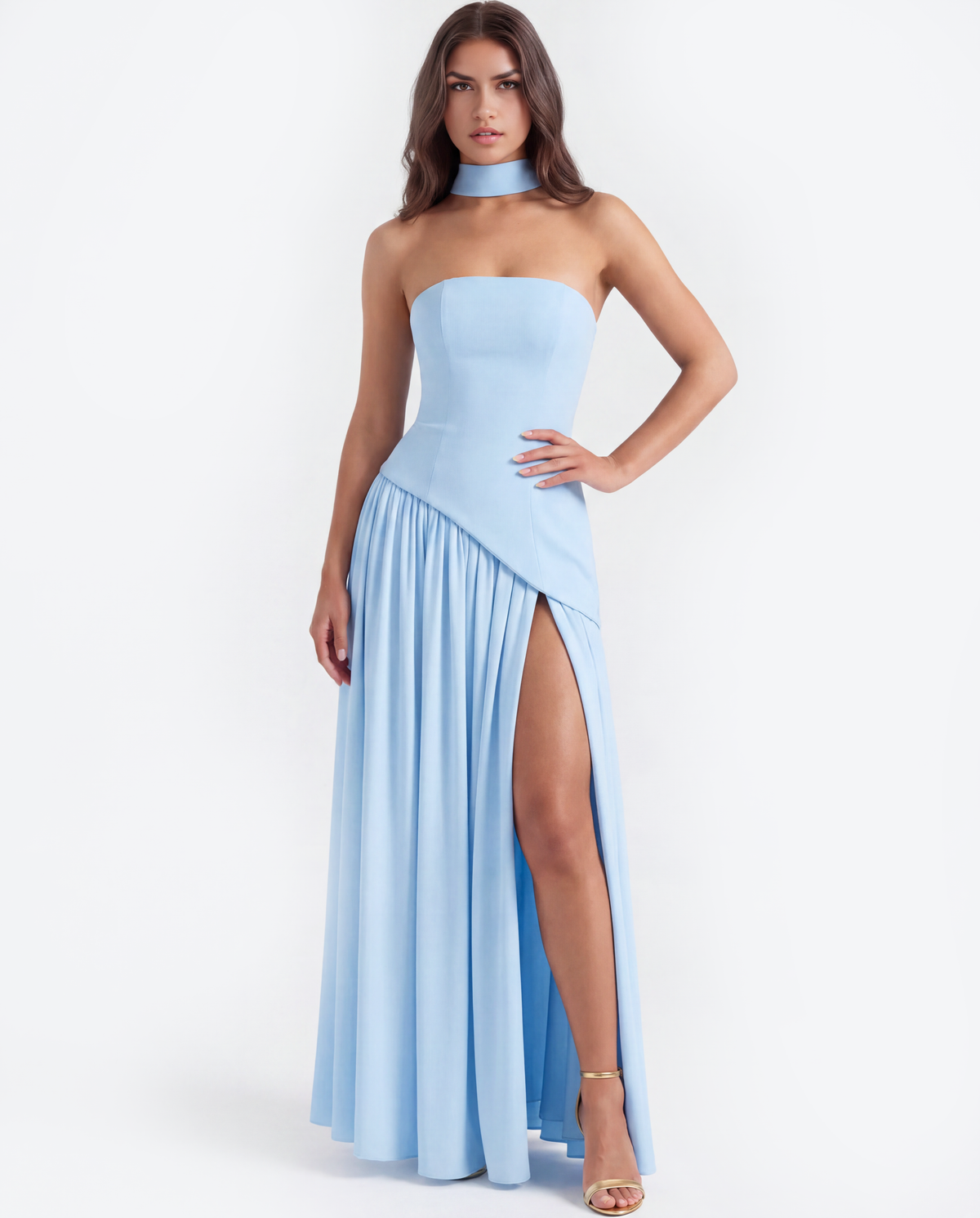 Serena Baby Blue Maxi Dress