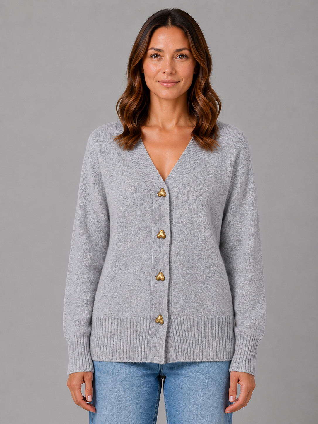 Amora Heart Button Cardigan