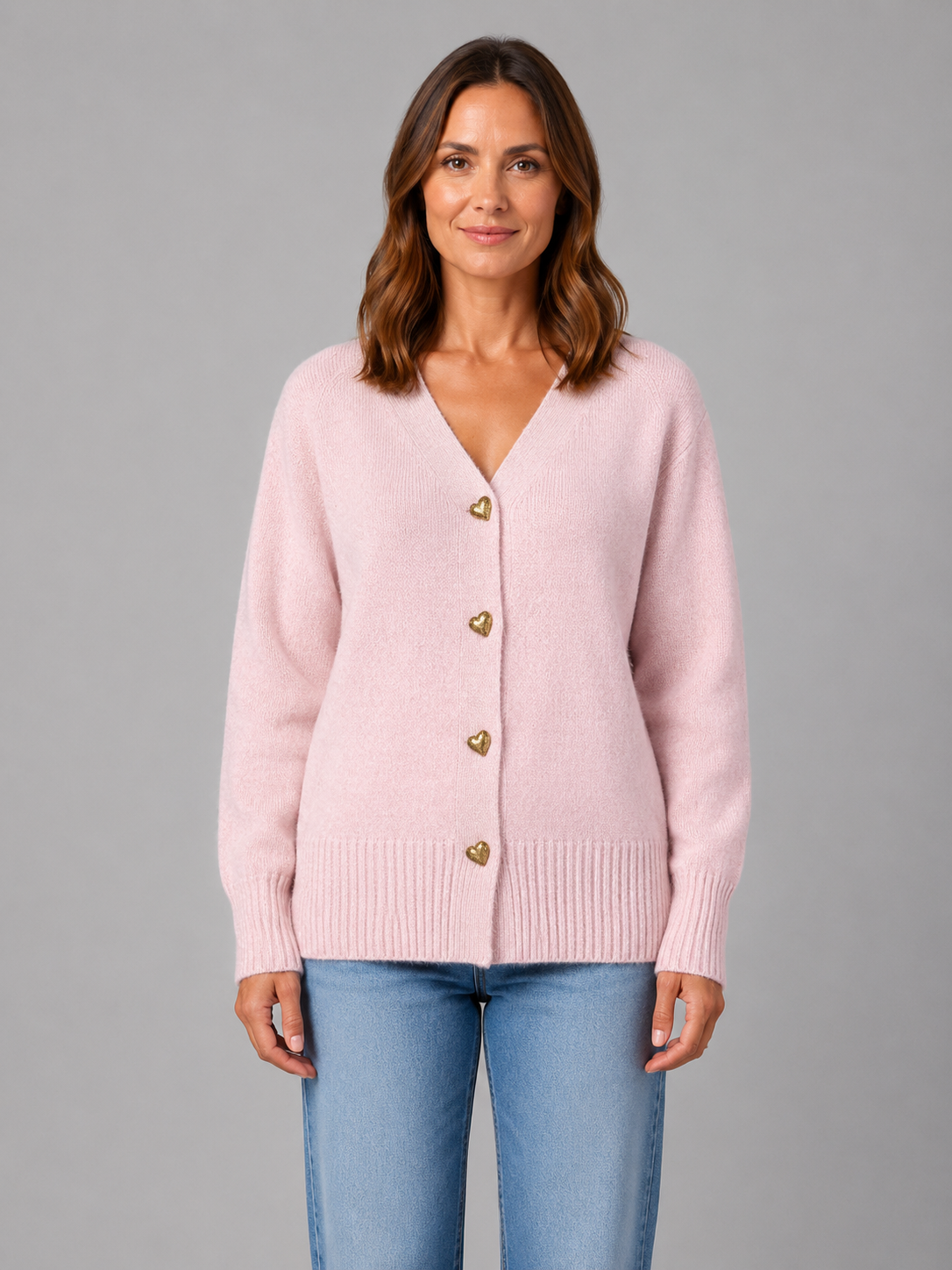 Amora Heart Button Cardigan