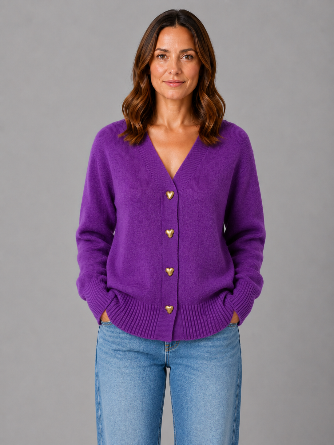 Amora Heart Button Cardigan