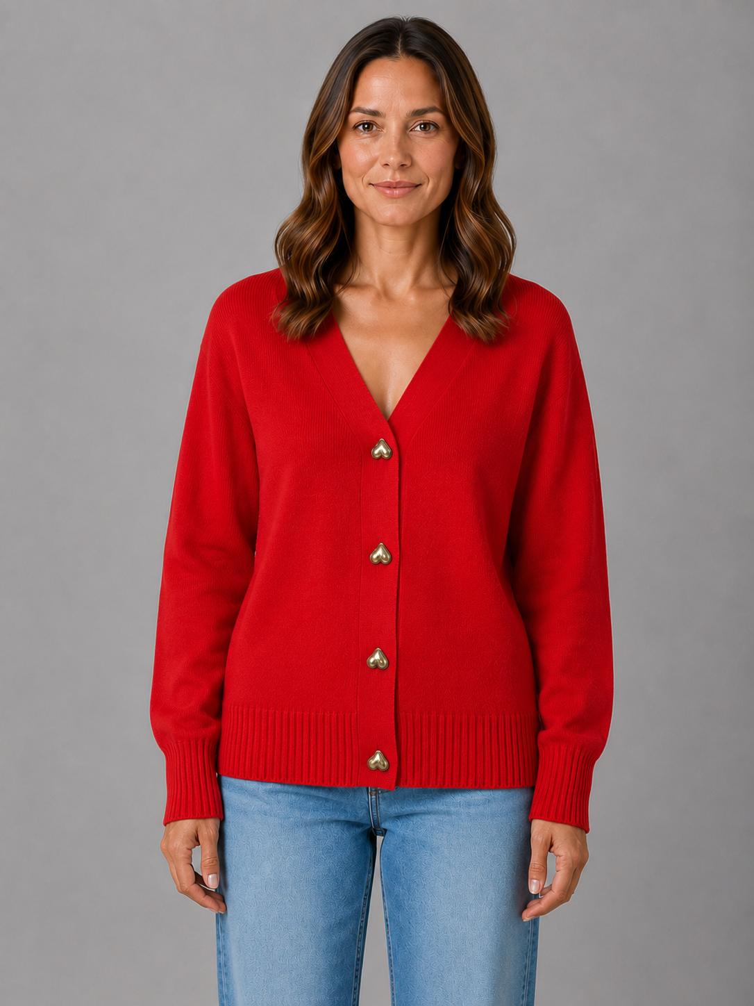Amora Heart Button Cardigan