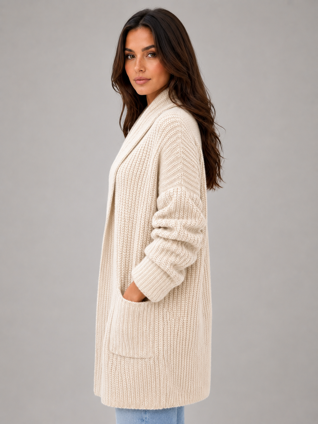 Women's Open Front Cardigan with Pockets