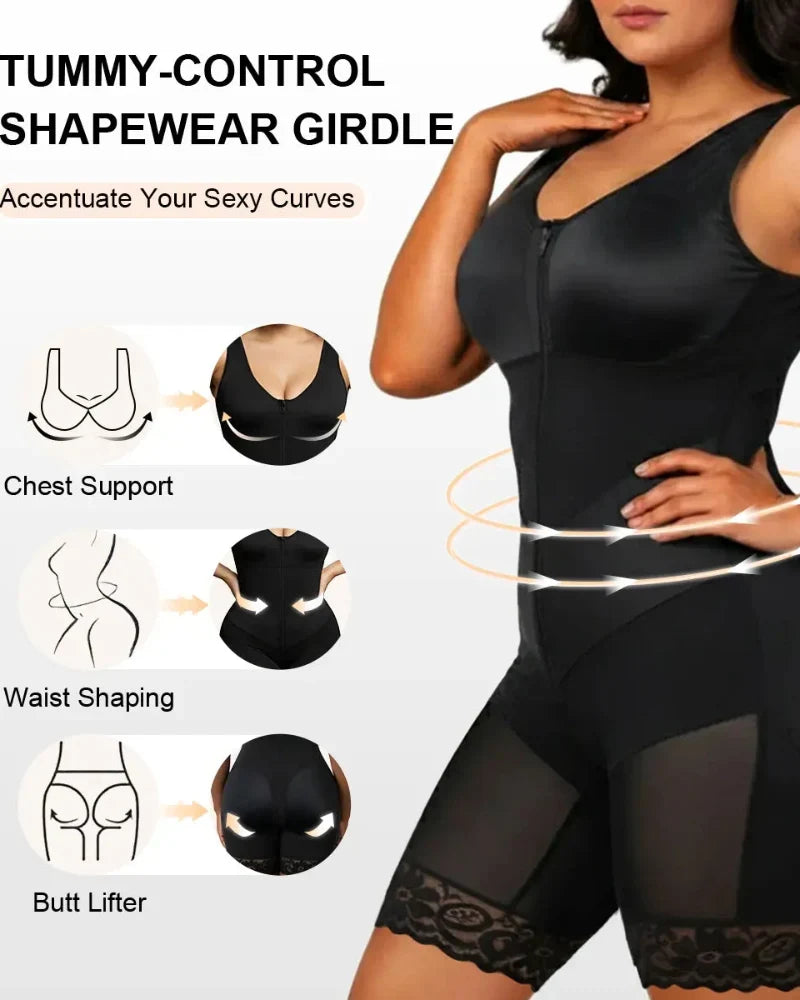 Sculpting Tummy Control Fajas Colombianas for Women Moldeadoras Shapewear with V-shape Sculpting Elastic Band