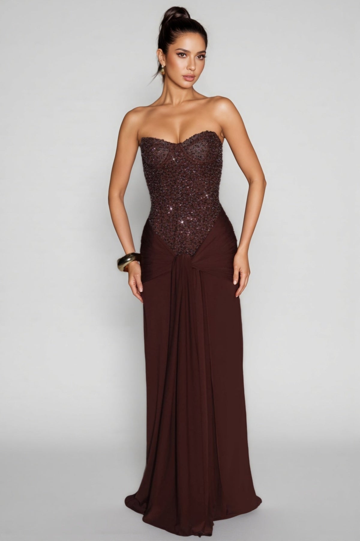 Carina Sequin Corset Maxi Dress