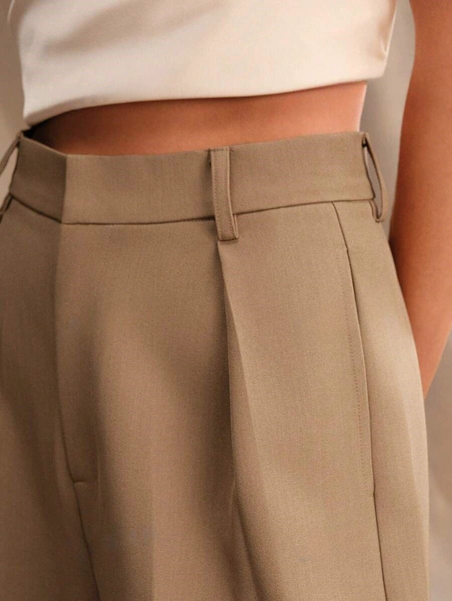 High Waist Wide Leg Tailored Trousers