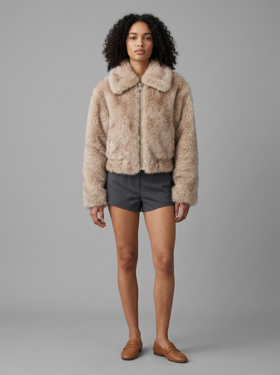 Ava | Soft Faux Fur Cropped Jacket