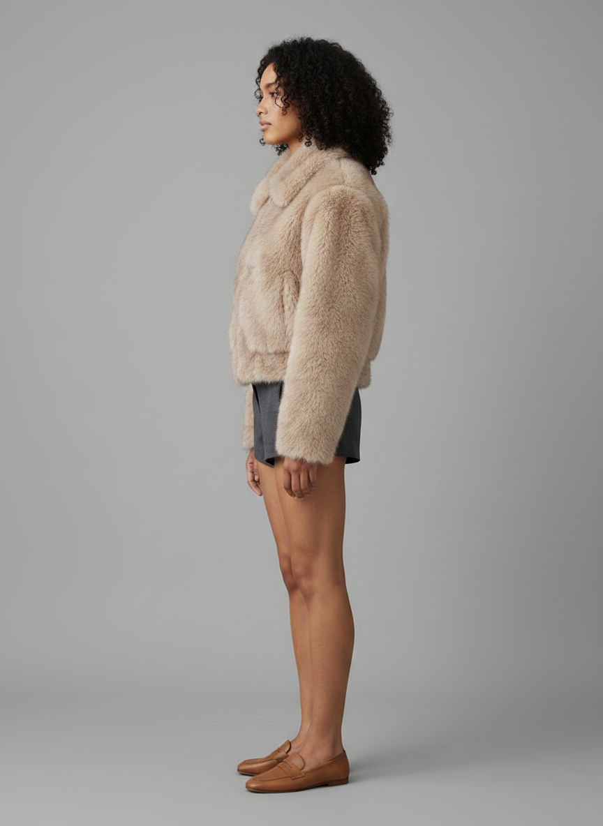 Ava | Soft Faux Fur Cropped Jacket