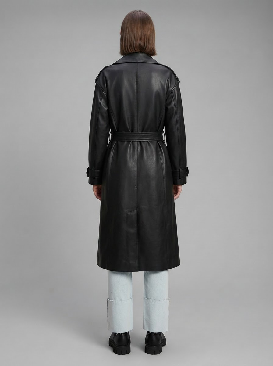 Selene Faux Leather Trench