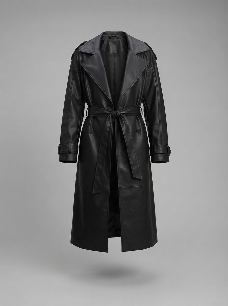 Selene Faux Leather Trench