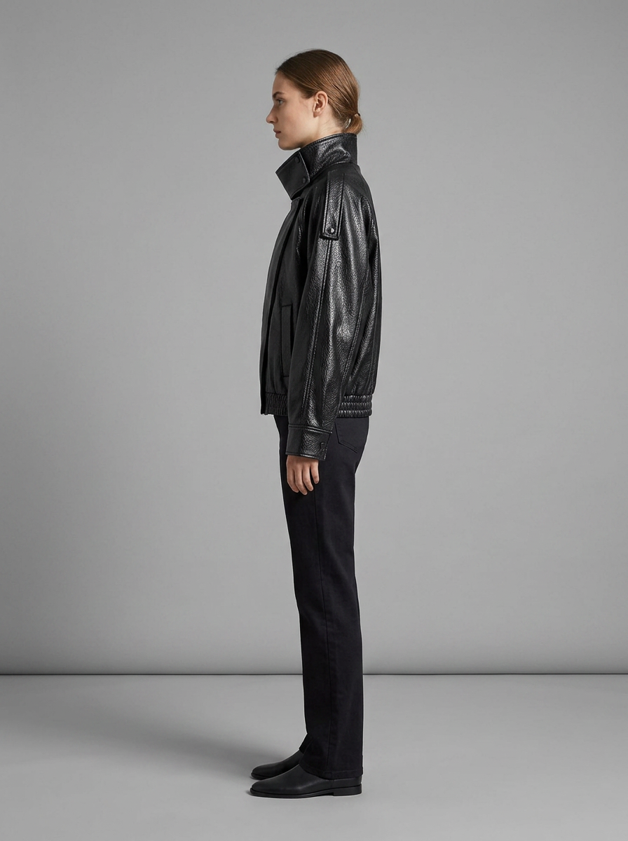 Noir | Faux Leather Biker Jacket