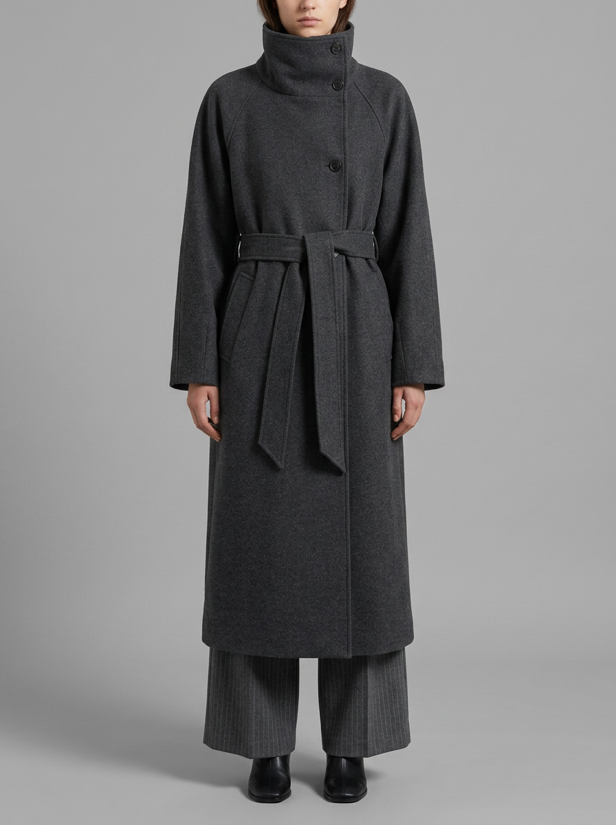 Elise | Soft Belted High-Collar Coat
