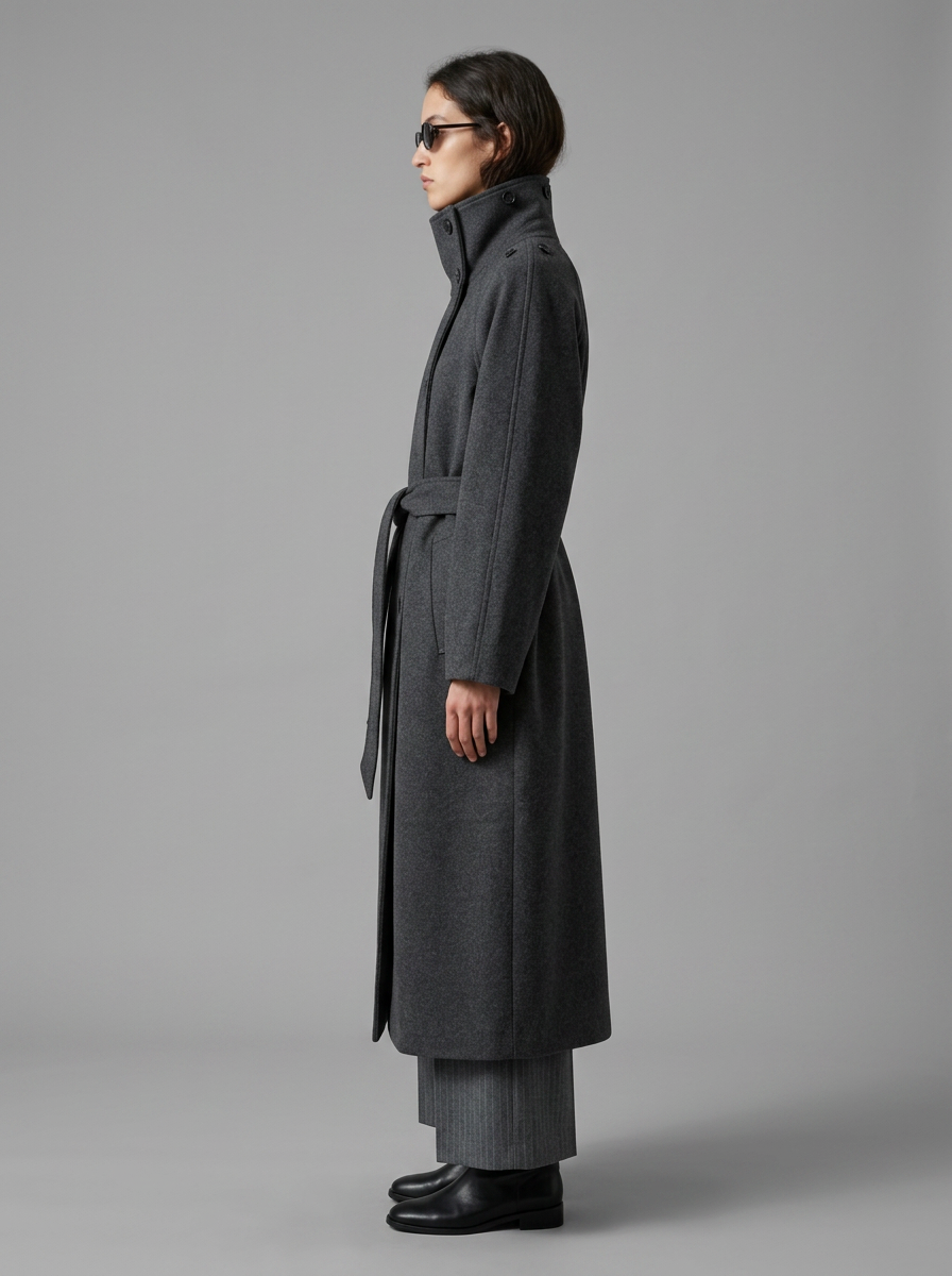 Elise | Soft Belted High-Collar Coat